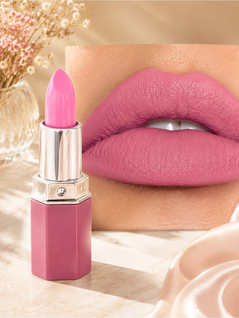 Velvety Matte Barbie Nicky Pink Lipstick - Soft Rose Finish